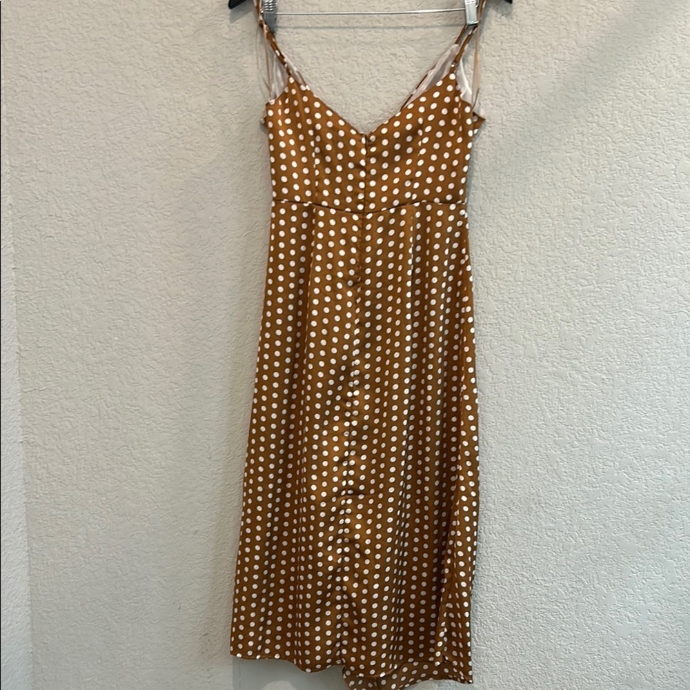 Vici Brown Tan Asymmetrical Ruffled Sundress Size Medium - Picture 5 of 6